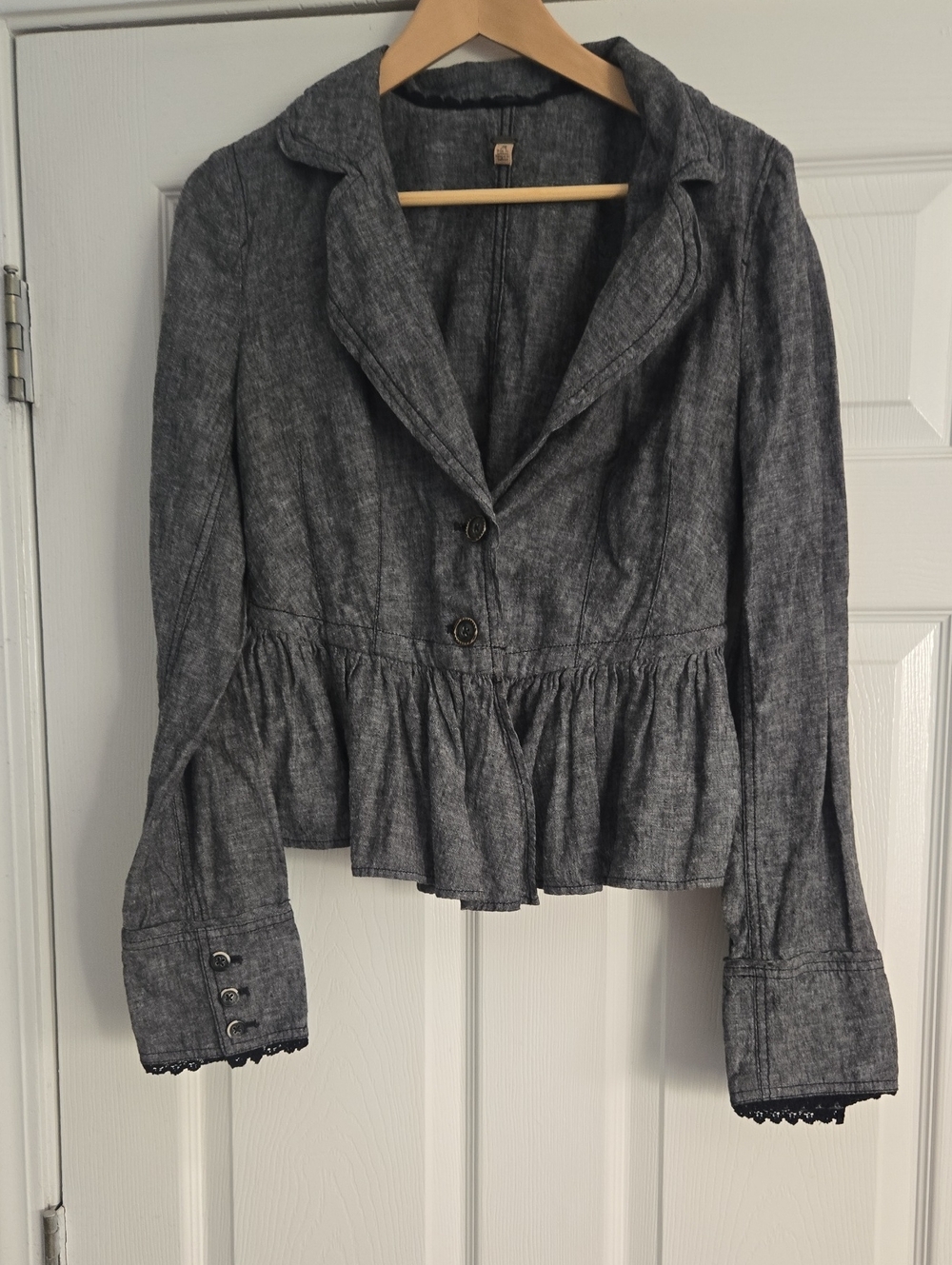 Free People Gray Peplum Blazer